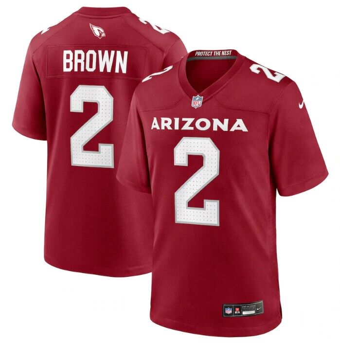 Arizona Cardinals #2 Marquise Brown Red Stitched Game Football Jersey